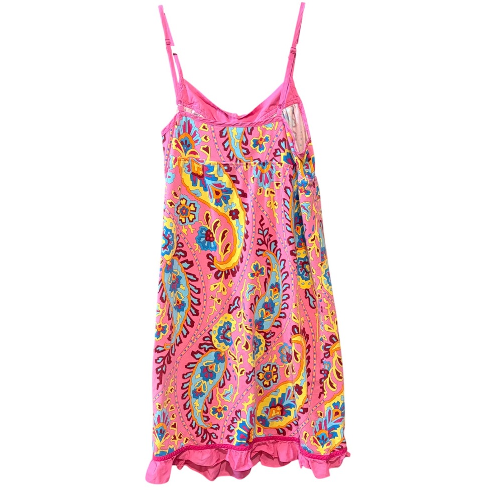 Nick & Nora Pink Paisley Cotton Blend Chemise Nightgown Sleepwear Dress Womens M - Picture 4 of 5